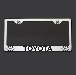 T304 Polish Mirror Stainless Steel custom Black Laser Etched License Plate Frame - Picture 1 of 7