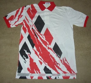 NOS VTG Sea Palms Hartwell Polo Mens MED Red White Shirt Retro Tennis USA - Picture 1 of 4