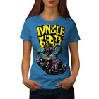 Wellcoda Jungle Beats Base Musik Damen-T-Shirt, lässiges Design bedrucktes T-Shirt