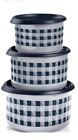 NEW Tupperware 3 pc SET Silver Black Buffalo Check Canisters Lids AirTight Stack