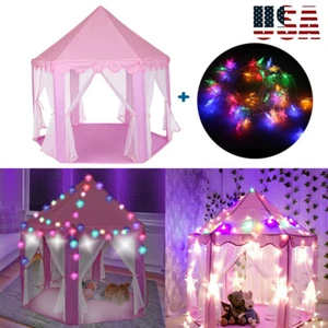 Princess Castle Play House Large Indoor/Outdoor Kids Play Tent + 6M LED Light - Picture 1 of 14