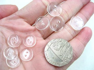 transparent button 2 hole shirt dress inner button sewing jewelry accessory - Picture 1 of 8