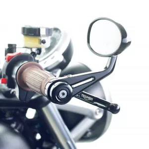 BLACK 7/8'' HANDLEBAR END MOTORCYCLE MIRRORS FOR HONDA TRIUMPH YAMAHA CAFE RACER - Picture 1 of 11