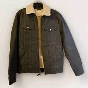 Abrigo chaqueta de camionero resistente a la intemperie para hombre negro/verde forro Sherpa talla S - Imagen 1 de 7