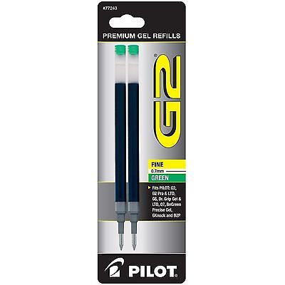 77243 Pilot G2 Gel Rollerball Pen Refill, Fine 0.7mm, Green Ink, 1 Pack Of 2 • 5.99$