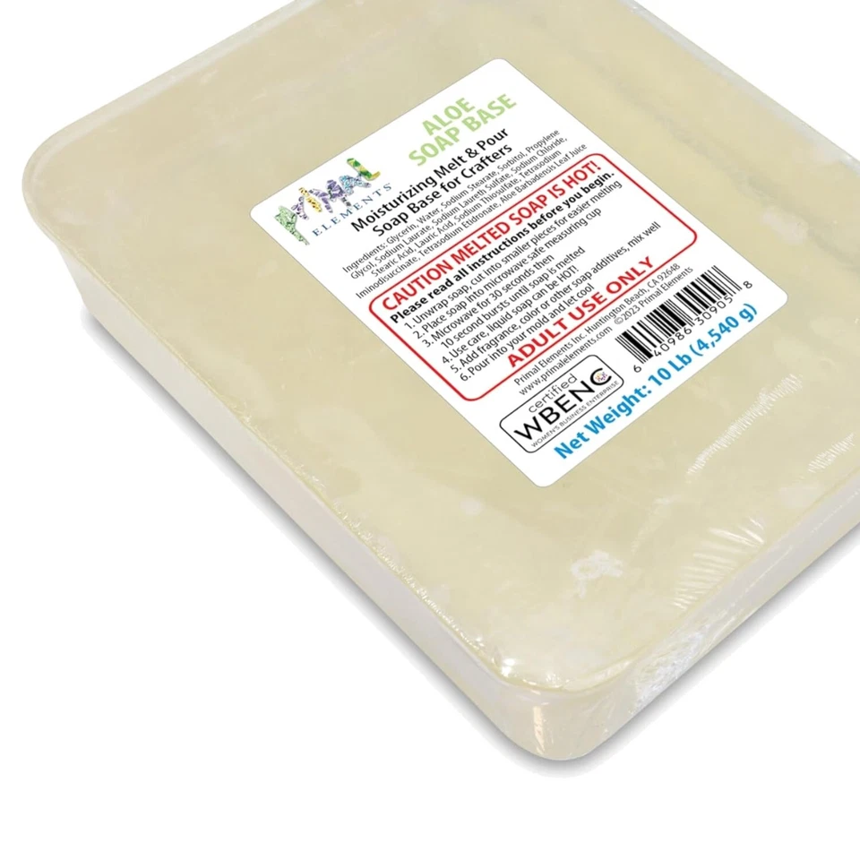 Base de jabón vegano de aloe vera de 10 lb - Solución hidratante para derretir y verter manualidades Foto 1 de 4