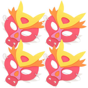  4 Pcs Children's Year of The Dragon Mask Masks Kids Cosplay