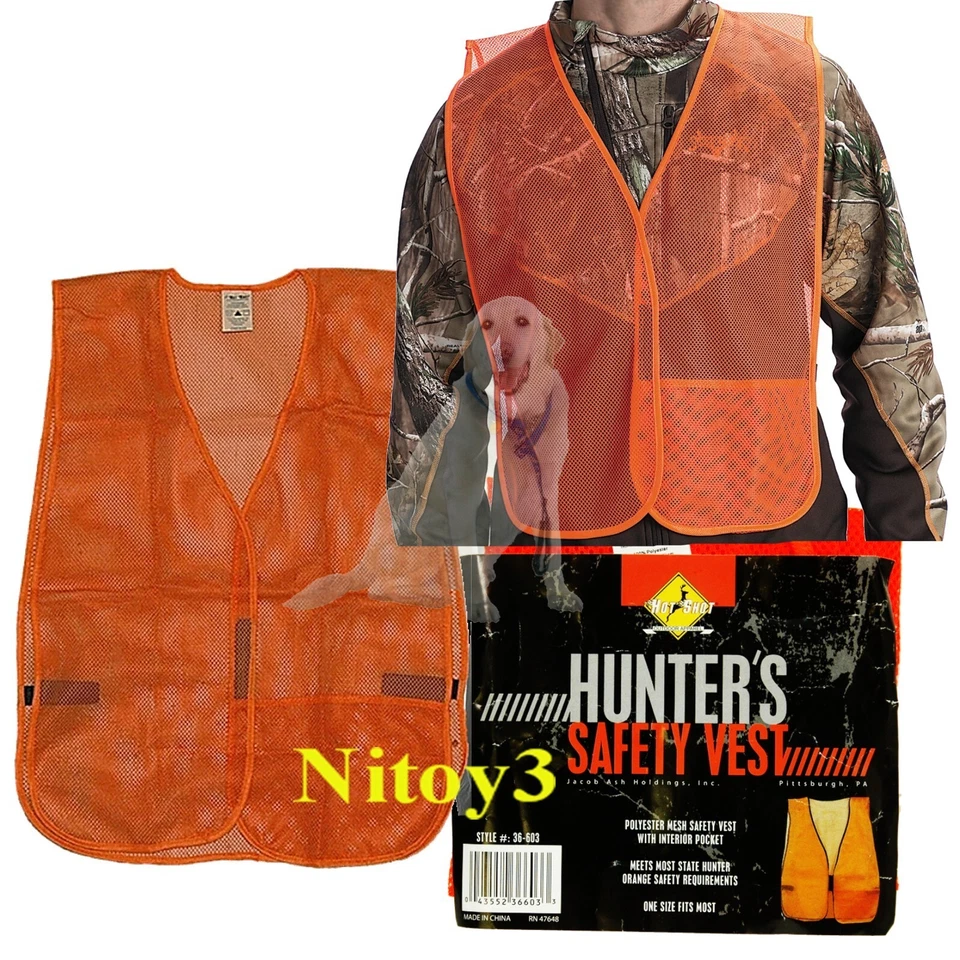 Jacob Ash Hunter Safety Vest-Blaze Orange Mesh Men One Size - Image 1 of 1