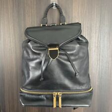 Alexander McQueen McQ Leather Backpack Hand Bag Women Black W Zipper Genuine