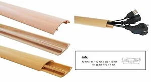 Canal de cable para suelo 1m autoadhesivo 40mm ancho para suelos laminados claros - Imagen 1 de 5
