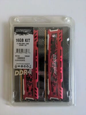 Ballistix Sport Micron 16GB Kit 2-8GB DDR4-2400 UDIMM 1.2V - Image 1 of 2