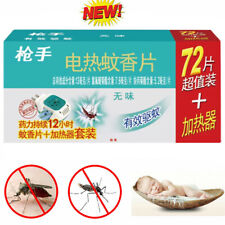 Qiangshou 72Pcs 12hrs Refill Mosquito Mats + Electric Killer Repellent Heater