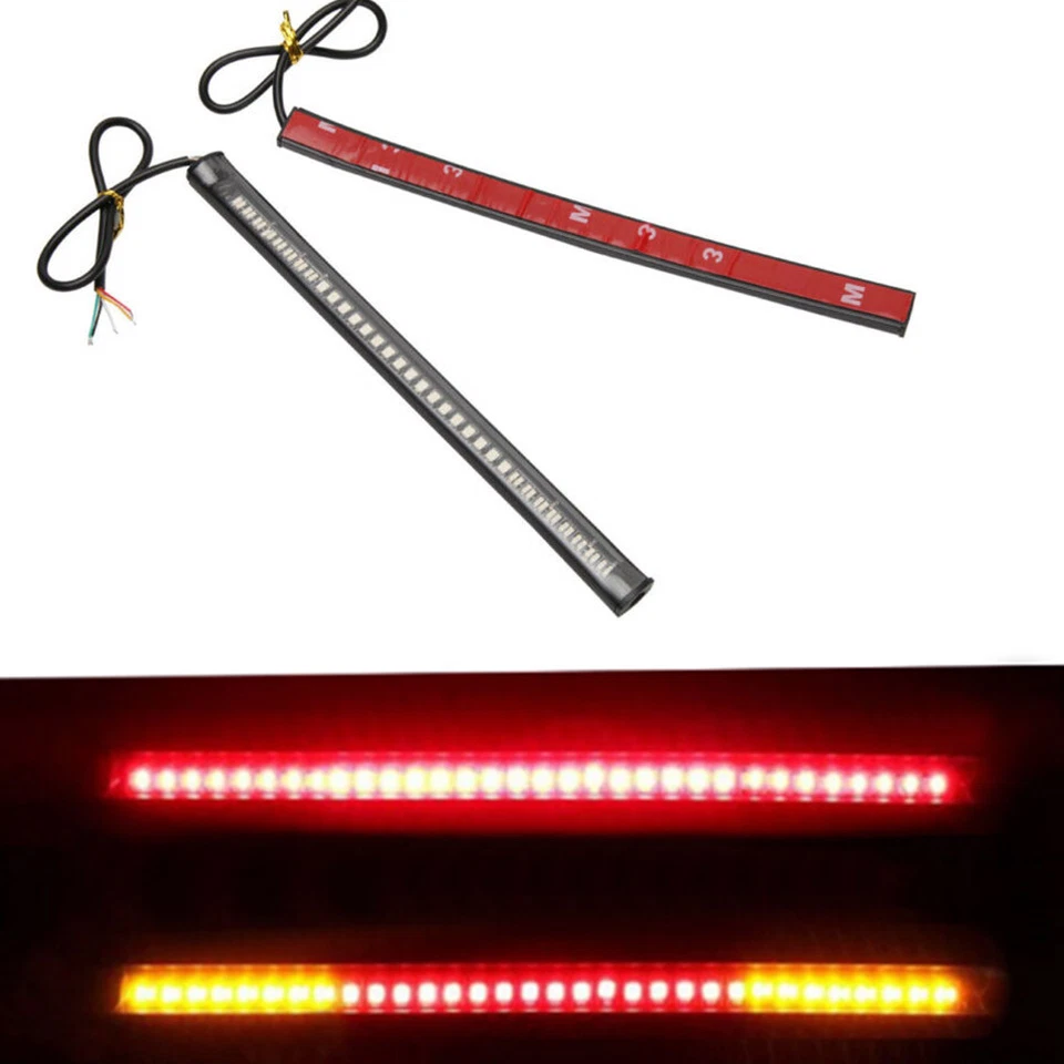 48 Motorcycle Light Bar Strip Tail Brake Stop Turn Signal License Plate Light - Image 1 of 4