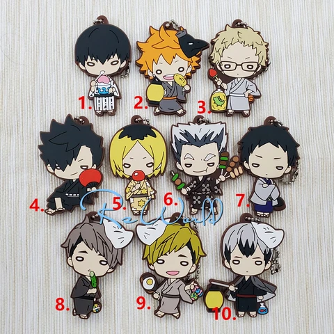 Japan Anime Haikyu Haikyuu!! Rubber Strap Keychain Keyring Phone Charm Cute Ver Cover