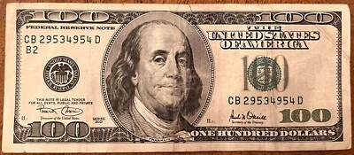 $100 bill (One Hundred Dollar Bill) - Series 2001 - Image 1 of 2