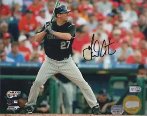 GARRETT ATKINS ROCKIES SIGNED AUTOGRAPHED 8X10 PHOTO MM W/ COA - Picture 1 of 2