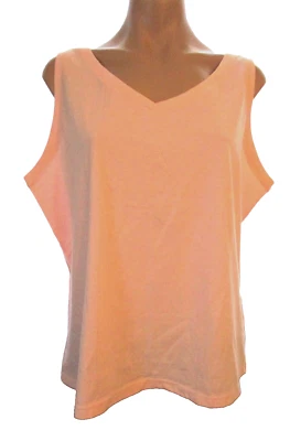 Nuevo Classic Elements Grande 14-16 Rosa Cuello en V Sin Mangas Tejido Algodón Camiseta sin Mangas Foto 1 de 3