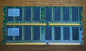 X2 256MB Samsung M368L6423ETN-CB3 DDR PC-2700U RAM Memory ~ 512MB Total - Picture 1 of 3