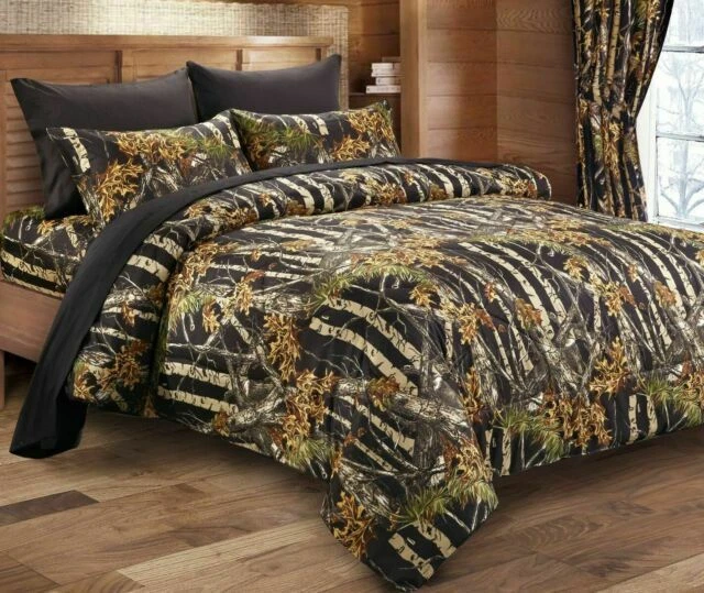 Regal Comfort Comforter Queen Camouflage - Black
