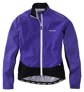 Madison Sport Hi-Viz Damen Fahrrad Wasserdichte Jacke Lila Reign reflektierend - Bild 1 von 5