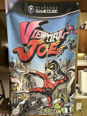 Viewtiful Joe 5ft Flag Nintendo Gamecube 2003 Banner Poster Capcom NGC - Image 1 of 3