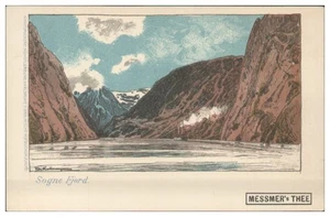 S8967/ Sogne Fjord  Norwegen  Kallmorgen Künstler Litho AK  Messmer Tee ca.1900 - Bild 1 von 2