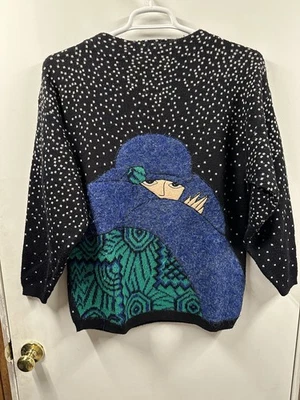 Tony Lambert Vintage Chunky Sweater Flapper In The Snow 90s Oversized - Image 1 of 4