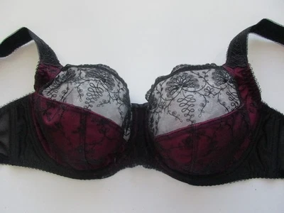 Fantasie 2182 Elodi Pretty Bust Lace UW Bra Black Magenta 32G $64 U17.G32 - Image 1 of 4