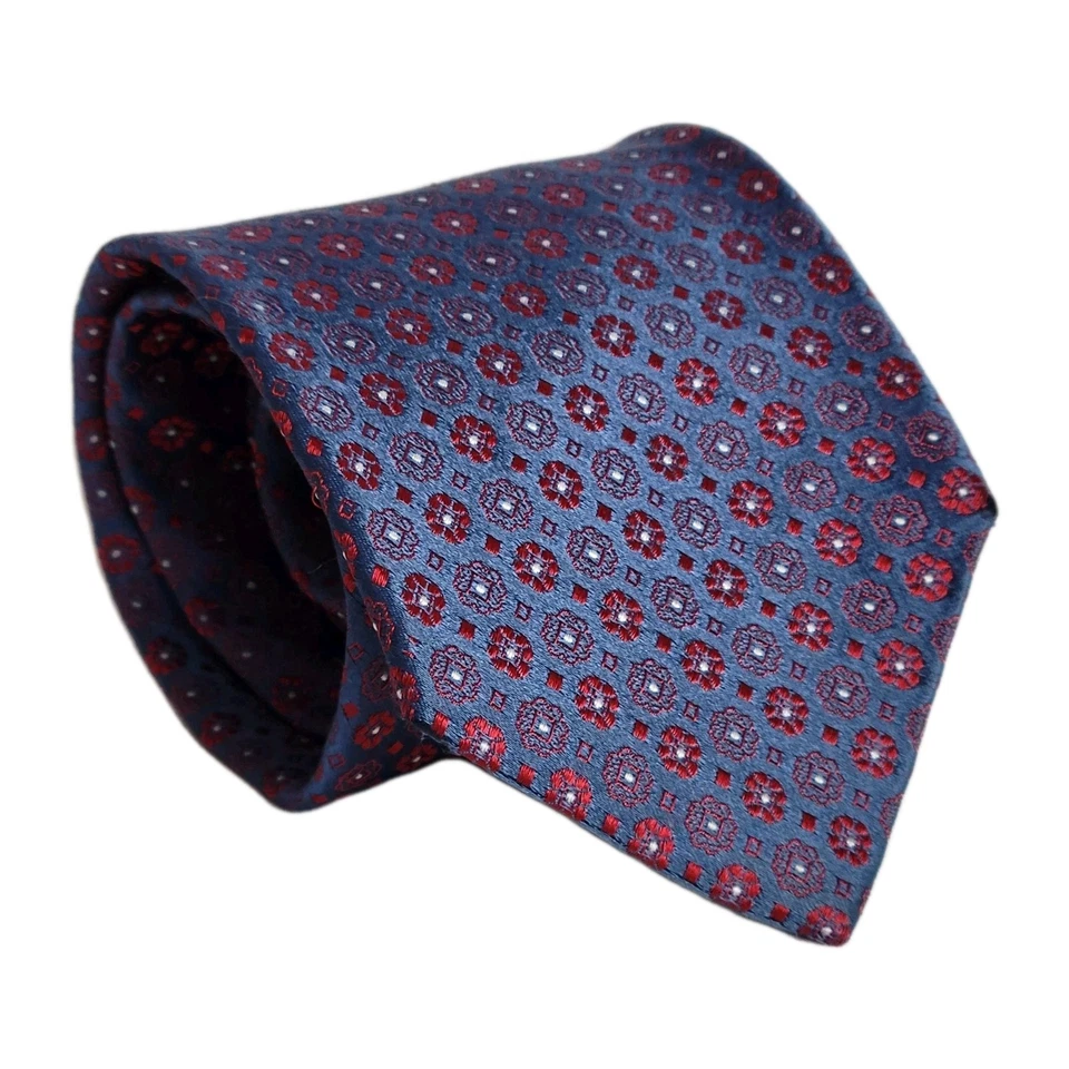 Corbata HUGO BOSS Made Italy 100 % seda azul/púrpura/rojo iridiscente L:57" W:3,5" Foto 1 de 4