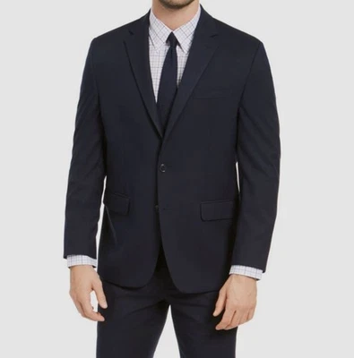 Chaqueta Blazer Traje Liso Lana Calce Clásico Azul Geoffrey Beene Para Hombre Talla 38R Foto 1 de 2