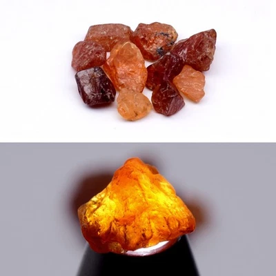 💎 Lote de 10 peças 24,22 ct t.w granada Spessartite laranja natural áspera - gemas da África - Imagem 1 de 4