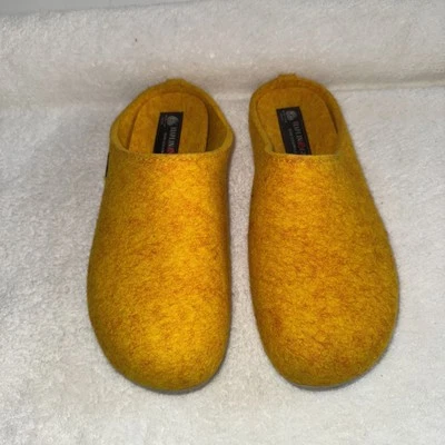 Haflinger Yellow us 10,5 Soft Shoes Slippers Clogs Wool Felt Slip On Sz 42 - Image 1 of 4