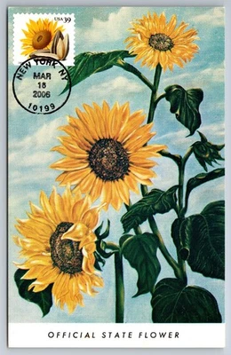 #4010 Crops of America Sunflower and Seeds FDC Maxi Card - Image 1 of 2