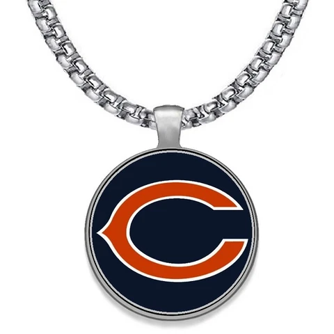 LARGE Chicago Bears NECKLACE STAINLESS STEEL CHAIN FOOTBALL FREE SHIP' D30 Cover