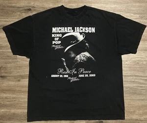 Camiseta Michael Jackson Negra REY DEL POP DESCANSA EN PAZ Talla XL - Imagen 1 de 9