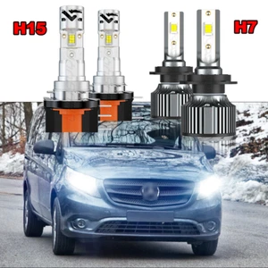 For Mercedes-Benz Metris 2016-2019 4PCS H15 H7 LED Headlight Bulbs kit High Low - Bild 1 von 13