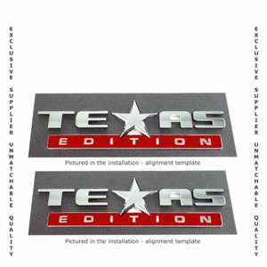 Camión 2 PIEZAS 3D EDICIÓN TEXAS EMBLEMA ROJO CHEVY SILVERADO SIERRA UNIVERSAL - Imagen 1 de 6