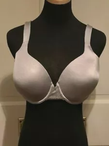 Reggiseno con ferretto grigio argento taglie forti con orlo in pizzo ricamato taglia 42C - Foto 1 di 7