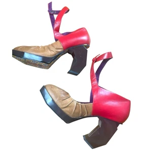 Irregular Choice Dixxie Shoes Robot Block Heel Pattern Sole Women’s UK Size 8 - Picture 1 of 7