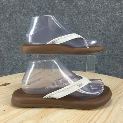 Босоножки Flojos женские 8 шлепанцев белые искусственная кожа без шнуровки с открытым носком повседневные - Изображение 1 из 4