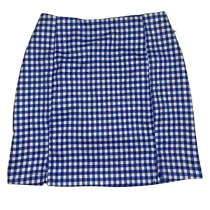 NEU LOVE ON A HANGER Junior Damen kurzes Mini Shirt Karomuster blau Gr. 1 - Bild 1 von 5