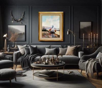 Thomas Kinkade ~ Clearing ~ 30x24 ~ 1982 Unpublished Original Oil on Board - Image 1 of 4