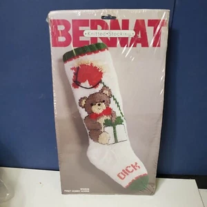 Vintage BERNAT KNITTED STOCKING Christmas FIRST HOBBY HORSE 1987 W00628 New - Bild 1 von 6