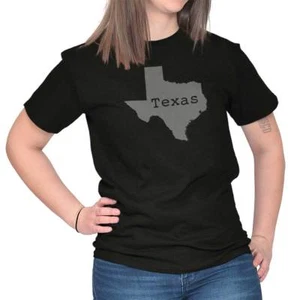 Texas Map Shape Vacation TX Pride Gym Gift Womens Ladies Short Sleeve T Shirt - Picture 1 of 12