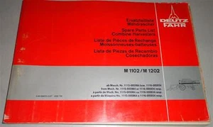 Teilekatalog / Ersatzteilliste Deutz Fahr Mähdrescher M 1102 / M 1202 - Bild 1 von 1