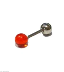 Knorpel/Tragus Ohr UV rot 4 mm Kugel 16 Stärke 1/4" Stahl * - Bild 1 von 3