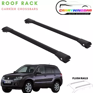 Fits 2000-2015 Suzuki Grand Vitara Flush Roof Racks CrossBars Black Color - Zdjęcie 1 z 14