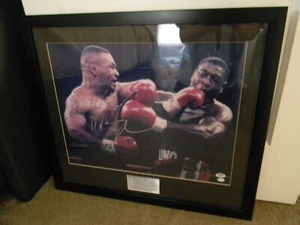 Iron Mike Tyson Signed/ Auto vs Frank Bruno Fight 16 x 20 Framed Photo PSA COA - Picture 1 of 6