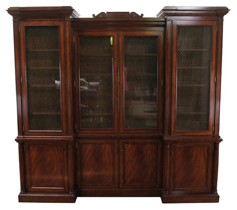 Ralph Lauren Noble Estate Georgian Mahogany Bunching China Cabinet Breakfront Cover