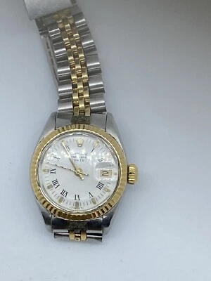 Rolex Datejust White Women's Fluted Bezel Watch - 6917 - Image 1 of 2